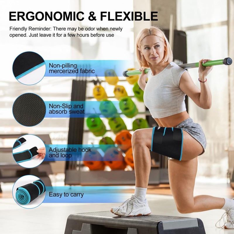 supregear Thigh Wraps Support, Adjustable Compression Neoprene Thigh Sleeve Hamstring