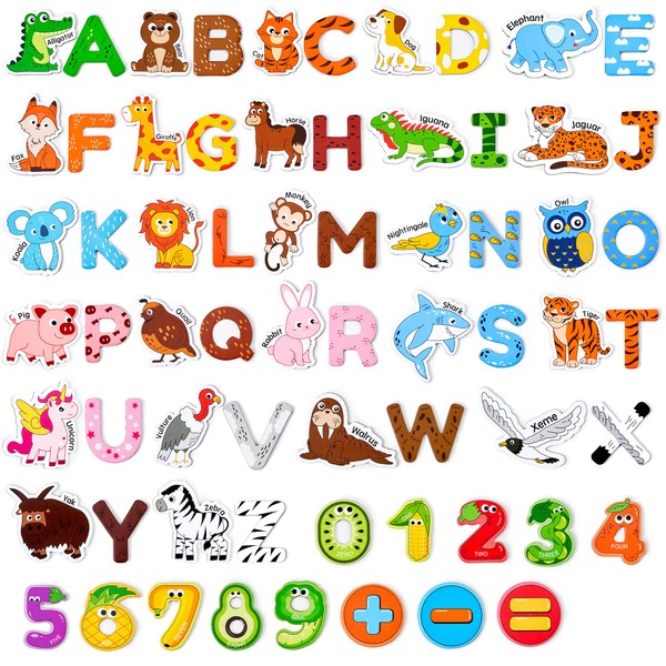 JoyCat Wooden Kids Magnets – 26 Cute Animals, Alphabet Uppercase