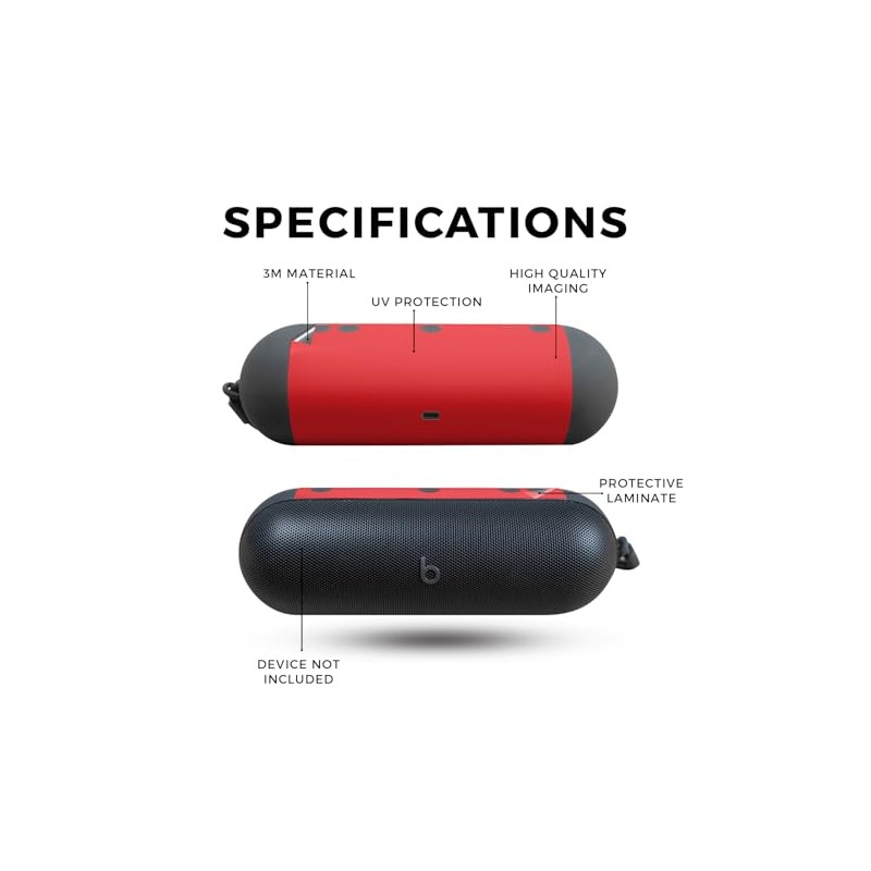 Speaker Skin Compatible with Beats Pill (2024) - Solid Red