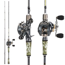 Sougayilang BD Fishing Rod and Reel Combos, Spinning & Casting Fishing Combo,30Ton+24Ton Graphite 2 Pc Fishing Poles with SuperPolymer Handle, “S” Style Hook Keeper