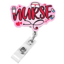 Funny Nurse Badge Reel, Retractable ID Badge Holder Nurse with ID Clip 360 Degree Rotation Accessories Gift for Doctors Teachers Nurses Medical Staff