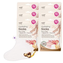 Epielle Máscara Hidratante para Pies 6 Pares, Alivia y Suaviza con Manteca de Karité y Aceite de Jojoba, Calcetines Hidratantes Profundos para Pies Se