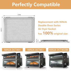 Replacement Air Fryer Basket for Ninja DCT401 DCT451 DCT402BK Double Oven, Stainless Steel Air Fryer Basket for Ninja 12-in-1 Toaster Oven, Mesh Basket for Ninja Smart Convection Oven Accessories