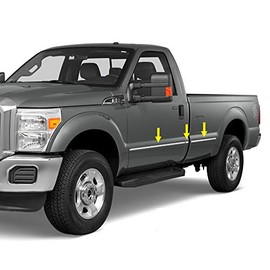 Made in USA! Compatible with Generic Body Side Molding Trim Ford 1999-2011 Regular Cab Superduty Short Bed 1.5'' Wide 6PC