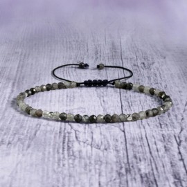 Unbranded Natural Black Tourmaline Bracelet, 3mm Gemstone Crystal Dainty Minimalist Gift