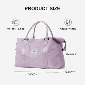 Sport Travel Duffle Bag Gym Tote Bag for Women Weekender Carry on Bags for Airplane Ladies Beach Overnight Waterproof Hospital Luggage Bag with Wet Pocket Lightweight Version,A1-Purple
