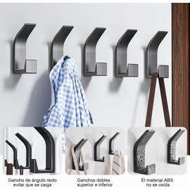 Ganchos de Baño Conjuntos, 10 Ganchos Autoadhesivos para Pared, Ganchos de Pared sin Taladro para Baño, Cocina, Garaje, Oficina