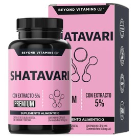 Beyond Vitamins | Shatavari 1000 mg con extracto al 5% | 2x contenido vs otros productos y con extracto | Cápsulas Veganas VCaps apto para todas las dietas | 60 cápsulas
