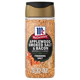 McCormick Finishing Salt, Applewood Smoked Salt & Bacon, Salt Blend, Smoky & Savory Bacon Flavor, For Burgers, Potatoes & Creamy Dips, No Colors from Artificial Sources, 3.32 oz