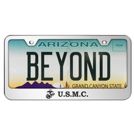 MrZAccessories Au-Tomotive Gold U.S.M.C. Initials Laser Etched Frame – Mirrored