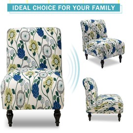 Iauddy Armless Accent Slipper Chair Cover Slipcover,Stretch Spandex Removable Fabric Non-Slip Silp Cover for Accent Chair Without arms Furniture Protector for Living Dining Room