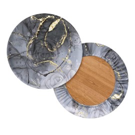 Sellikakes - Juego de 2 fundas de asiento redondas para taburete de bar de 12 a 14 pulgadas con patrón de rosa de mármol, fundas redondas para sillas para cocina, hotel, juego de 2 unidades, color