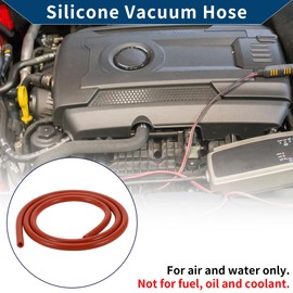 Hihaha Silicone Vacuum Tubing Hose Automotive Vacuum Line High Temperature 6.6Ft 3/16" 5mm ID 2.5mm Thickness 1 Pcs Red