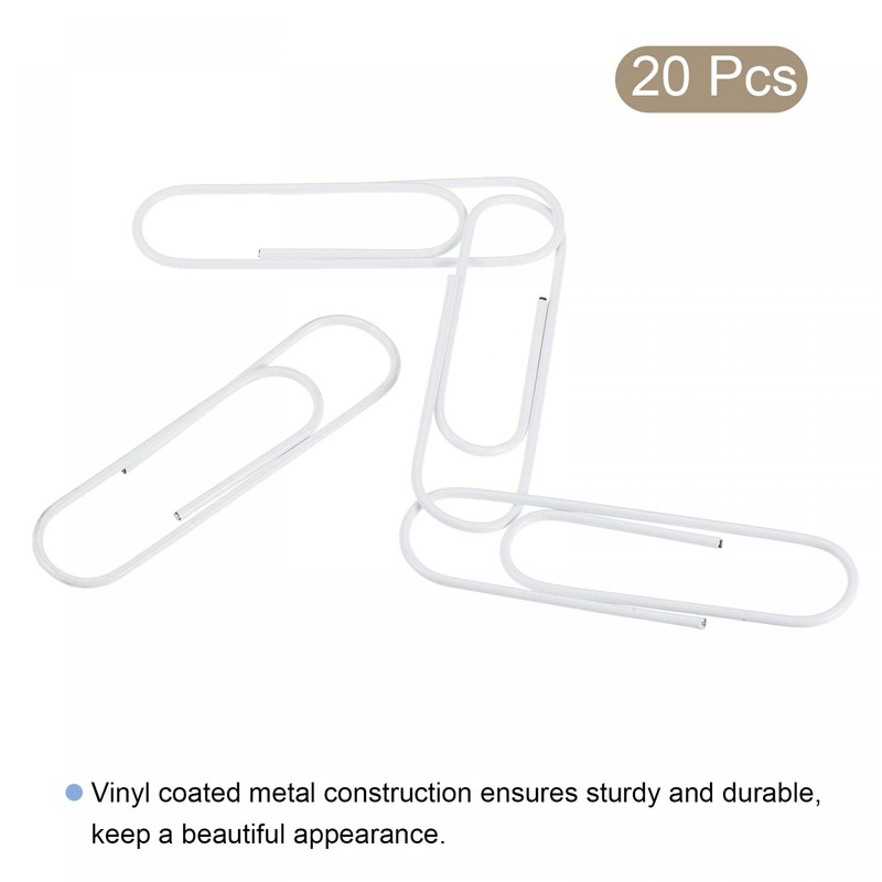 sourcing map Paper Clips Large Size 3.9 Inch Vinyl Coated