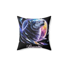 Heal with Appeal Inspirational Wolf Throw Pillow – Stained Glass Mosaic Cushion | Loyalty & Spirit Decorative Pillow