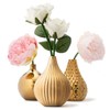 Zensational Ceramic Gold Vase Set of 3 - Diamond, Spot,