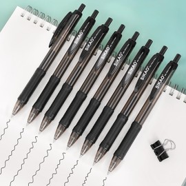 Sikao Black Gel Pens 36 Pack Black Pens Fine Point Smooth Writing Pens No Smudge 0.7mm, Comfortable Grip Gel Ink Pens Bulk, Retractable Pens, Rollerball Pens, Server Pens, Office Pens