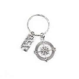 It's All About...You! Find Joy in The Journey 30mm Compass Keychain 106C