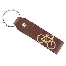 Engraved Leather Keyring, Bicycle