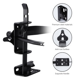 WellMade Thumb Gate Latch Heavy Duty,Self Locking Door Latches and 9" Handle Kit,Steel Gate Lock Hardware for Wooden/Vinyl Fence Swing Outdoor Gate,Black with Screw