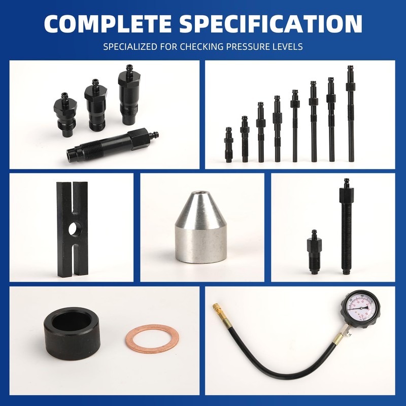 Yonligonju 17pc Diesel Engine Compression Tester Kit, Diesel Compression Tester