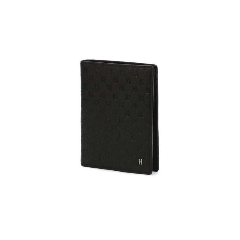 Hazzys (대구신세계)블랙 로고패턴 소가죽 중지갑 HJWA4F836BK (Daegu Shinsegae) Black Logo