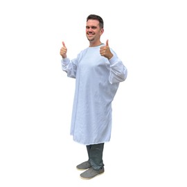 keebomed Reusable Isolation Gowns - Staff Protection for Hospital, Doctor's Office Isolation Gowns - Latex-Free Fluid Resistant with Knitted Cuffs (10, XL)