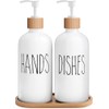 MOMEEMO White Soap Dispenser Set, Contains Hand and Dish Soap
