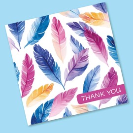 Thank You Cards Multipack of 16. Each Greeting Cards Pack includes 4 Colourful designs. 115 x 115mm. Blank Inside. Envelopes included. Made in UK.