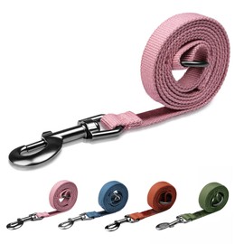Pink Dog Leash for Medium Dogs 4 FT of 90% Rayon from Bamboo and 10% Polyester, Strong Durable Heavy Duty Leash Dog, Soft Handle with O-Ring for Training or Walking