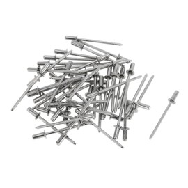 A ABSOPRO Countersunk Head Closed Sealing Rivets 3.2mm Grip Diameter 8mm Grip Length 6mm Flange Diameter Stainless Steel Silver Tone 50 Pcs