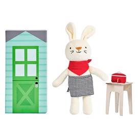 Petit Collage Rubie The Rabbit in The Kitchen Play Set – Includes Stuffed Animal Toy and Pop-Out Play Set Box – Perfect for Hours of Pretend Play, Kid's Play Set Encourages Creative Expression