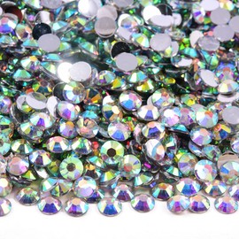 BLINGINBOX 15000pcs Flatback Rhinestones,Resin Non Hotfix Rhinestones Large Quantity Wholesale for Crafts DIY Creative Design,Clothes,Makeup,Nail Art (5mm=0.2", Crystal AB)