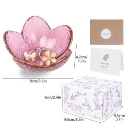Nideen Trinket Dish Small Jewellery Dish, Decorative Ring Dish Trinket Tray with Gift Box Key Dish Gifts for Women, 3.54× 1.65 inches(Purple)