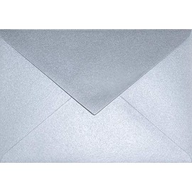 Netuno 25 Envelopes Mother-of-Pearl Silver DIN C6 114 x 162 mm 120 g Aster Metallic Silver Envelopes Chic Elegant Letter Envelopes Beautiful for Invitation Cards Wedding Birthday Christmas