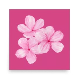 melissaannmeade Watercolor Pink Flowers Poster 10 x 10 Inch Matte 3 Flower Bunch