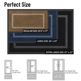 OLANLY Front Door Mat Indoor Outdoor Entrance, Waterproof All-Season, All-Weather Doormat, Sturdy Natural Rubber, Fade Resistant, Low Profile, Easy Clean Patio Porch Entryway Mat, 29.5x17, Wine Red