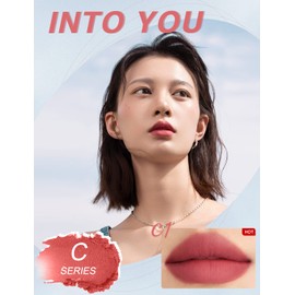 INTO YOU Matte Lipstick, Super Stay Lipstick for Women, Lip Stain Long Lasting Waterproof, Lip Mud Soft Lightweight, Smooth Lip Clay Mousse, Dual-Use For Lips And Cheek, Pink Lipstick (C1)