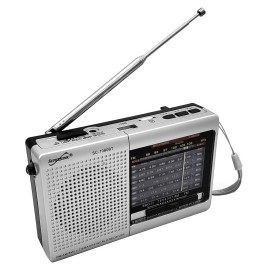 Digital Sunflash New Sunflash RD-5 Rechargeable 9-Band AM/FM/SW1-7 Radio + Bluetooth + USB/SD - Silver