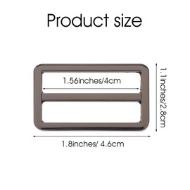 Pack of 8 Flat Metal Sliding Buckle Strap Holder Flat Belt Sliders Adjustable Belt Buckles Strap Adjuster Leather Craft Bag Belt Adjuster Slider for Strap Keeper Leathercraft, black