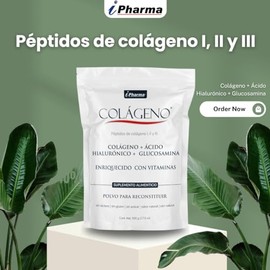 I PHARMA Péptidos bioactivos I,II y III de Colágeno  Ácido Hialurónico  Glucosamina con Vitaminas                                                     
