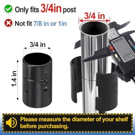 24 Pcs Wire Shelf Clips for 3/4" Post - 12 Pairs of Wire Rack Lock Clip Replacements for Metal Shelving Sleeves System, Plastic Parts for Stability and Layer Spacing Adjustment