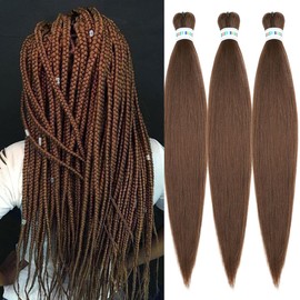 Auvzy Pre-Stretched Weaves 26 Inch 3 Pack Anti-Itch Yaki Straight Hair Extensions
