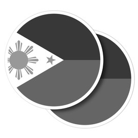 Vinyl Round Stickers (Set of 2) 10cm - BW - Philippines Flag Travel for Laptops, Tablets, Luggage, Scrap Booking, Fridges #41822