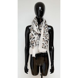 Van Der Rich ® - Leopard Print Vintage Scarf - Women, taupe