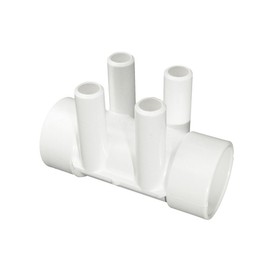 Waterway 672-4140B 1.5" Slip x Four Port 0.75" Slip Manifold