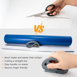 NEWISHTOOL 2 Pack Gift Wrap Cutter, Christmas Wrapping Paper Cutter, Holiday Present Wrap Paper Sliding Cutter Tool, Concealed Blade Gift Wrap Cutter Snitty Safety Cutter for Wrapping Paper Easy Cut