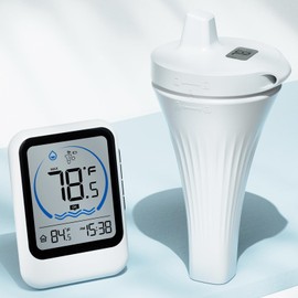 LIORQUE Digital Pool Thermometer with LCD Display, Wireless Pool Thermometer Floating Easy Read, IPX8 Waterproof Temperature Monitor for Hot Tub, Ice Bath, Aquarium, Fish Tank, Pond