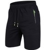 ZOXOZ Men's Summer Cotton Shorts with Zip Pockets - black,