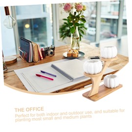 GANAZONO Ceramic Pumpkin Pot Flower Pot Set 3 Tiered Shelf for Home Office Decor Trendy Home Decor Flower Pot Iron Flowerpot Ornament